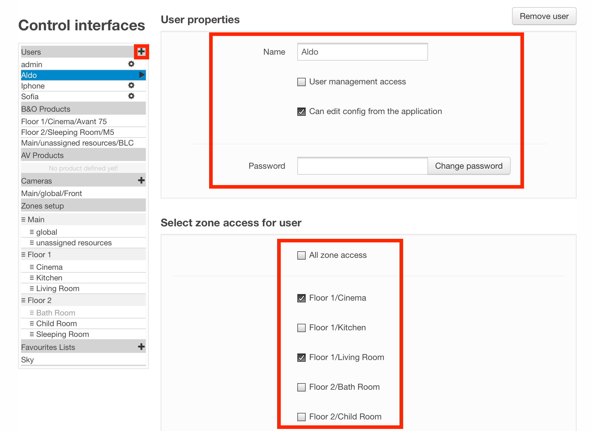 Interfaces user