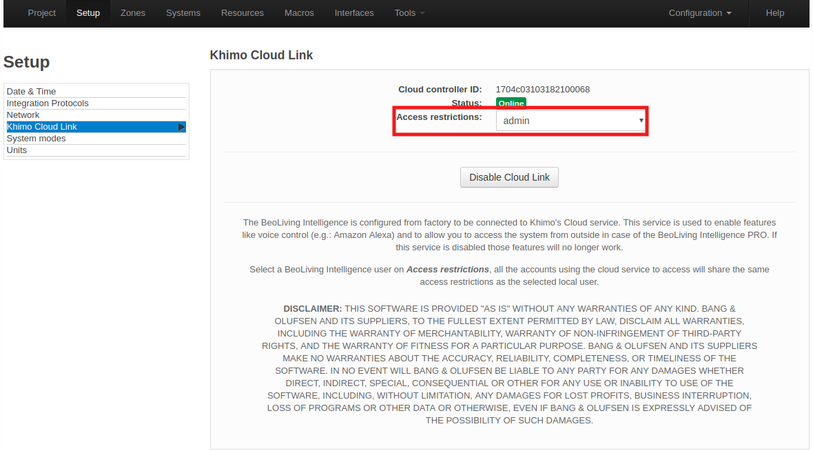 Khimo cloud link page